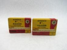 (2) Boxes of Kynoch 9mm Mauser Cartridges
