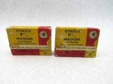 (2) Boxes of Kynoch 9mm Mauser Cartridges
