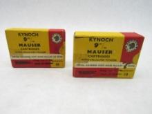 (2) Boxes of Kynoch 9mm Mauser Cartridges