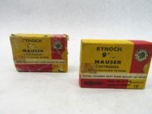 (2) Boxes of Kynoch 9mm Mauser Cartridges