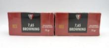 (100) Fiocchi 7.62 Browning / .32 Auto Cartridges