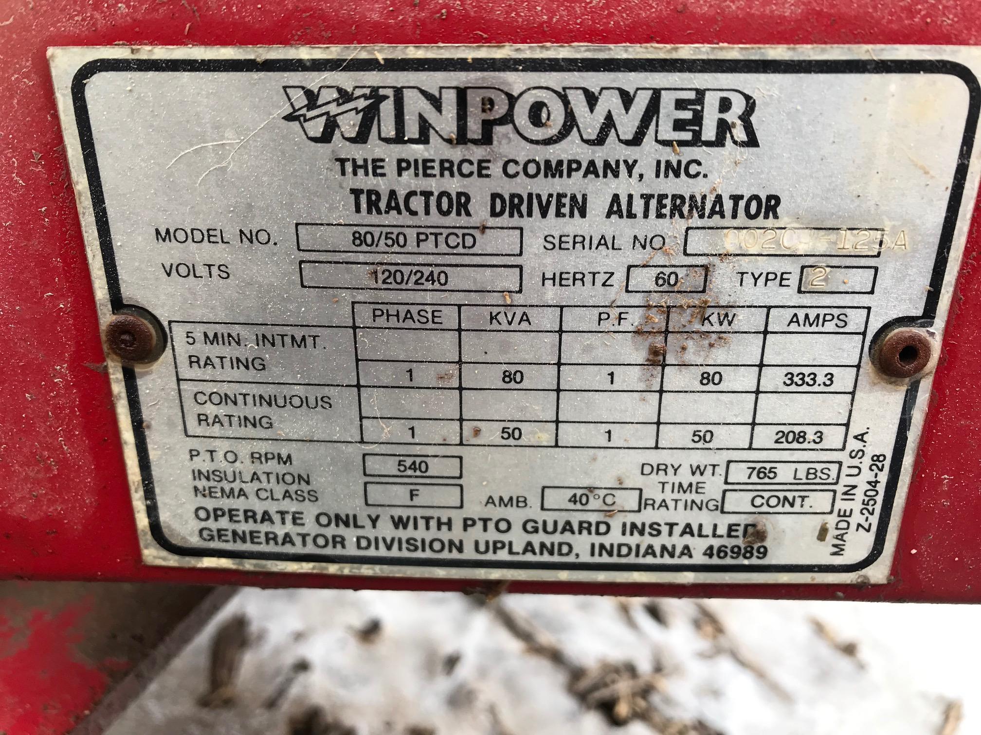 WinPower 50KW PTO Genterator