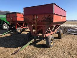 J&M 350 Bu. Gravity Wagon w/ John Deere 1075 Running Gear