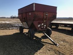 J&M 350 Bu. Gravity Wagon w/ John Deere 1075 Running Gear