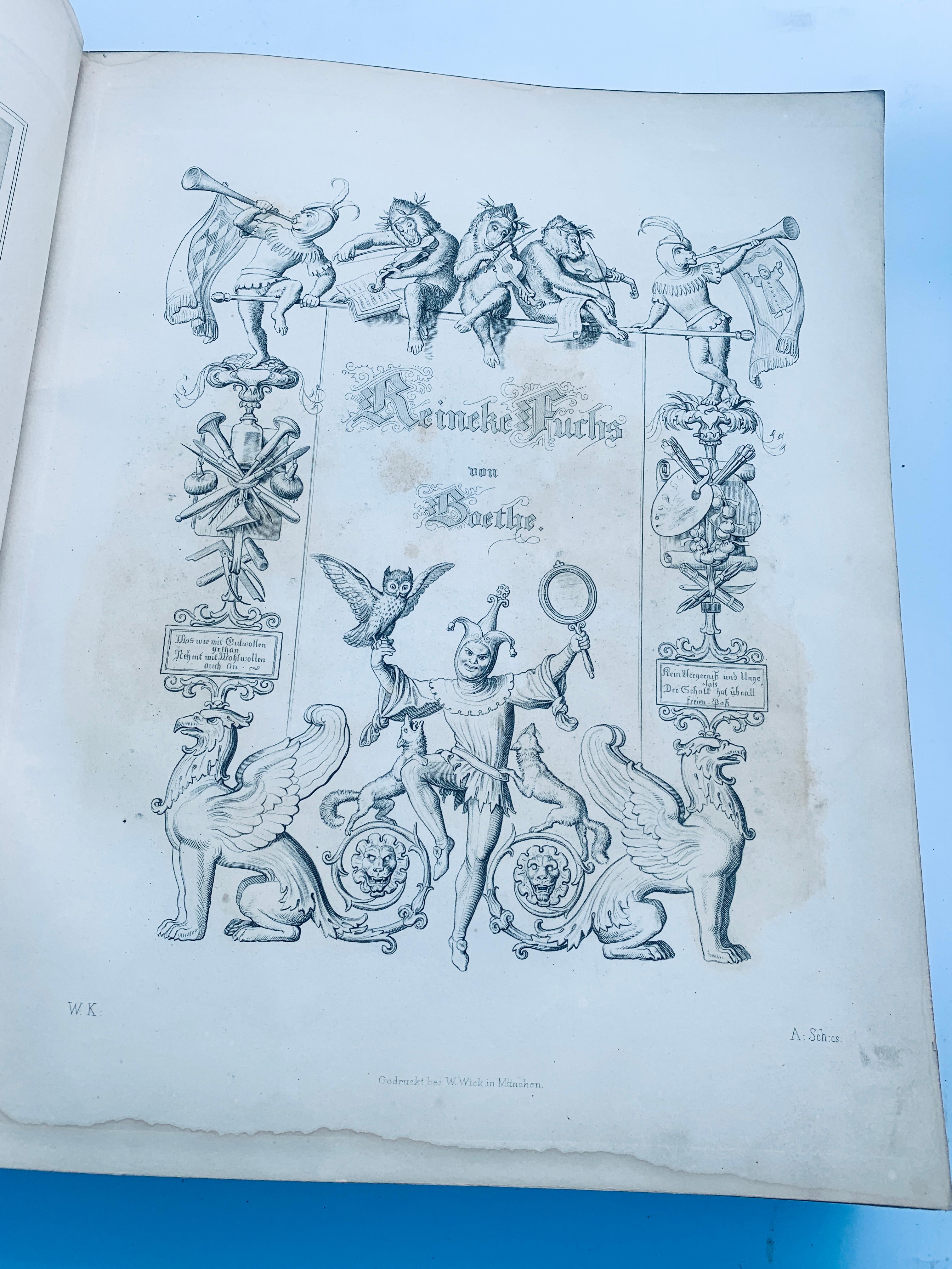 Reineke Fuchs von Wolfgang von Goethe (1846) with 35 ANIMAL SUBJECT Steel Engravings