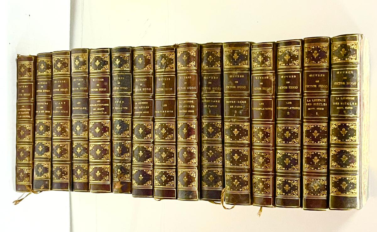 FIFTEEN Decorative VICTOR HUGO Volumes (1879)