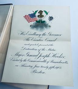 RAREST Civil War Major General JOSEPH HOOKER Commemoration WITH INVITATIONS (1903)