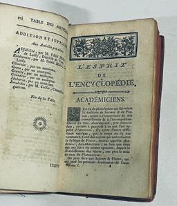 RARE L'Esprit de l'Encyclopédie, ou choix des articles (1763)
