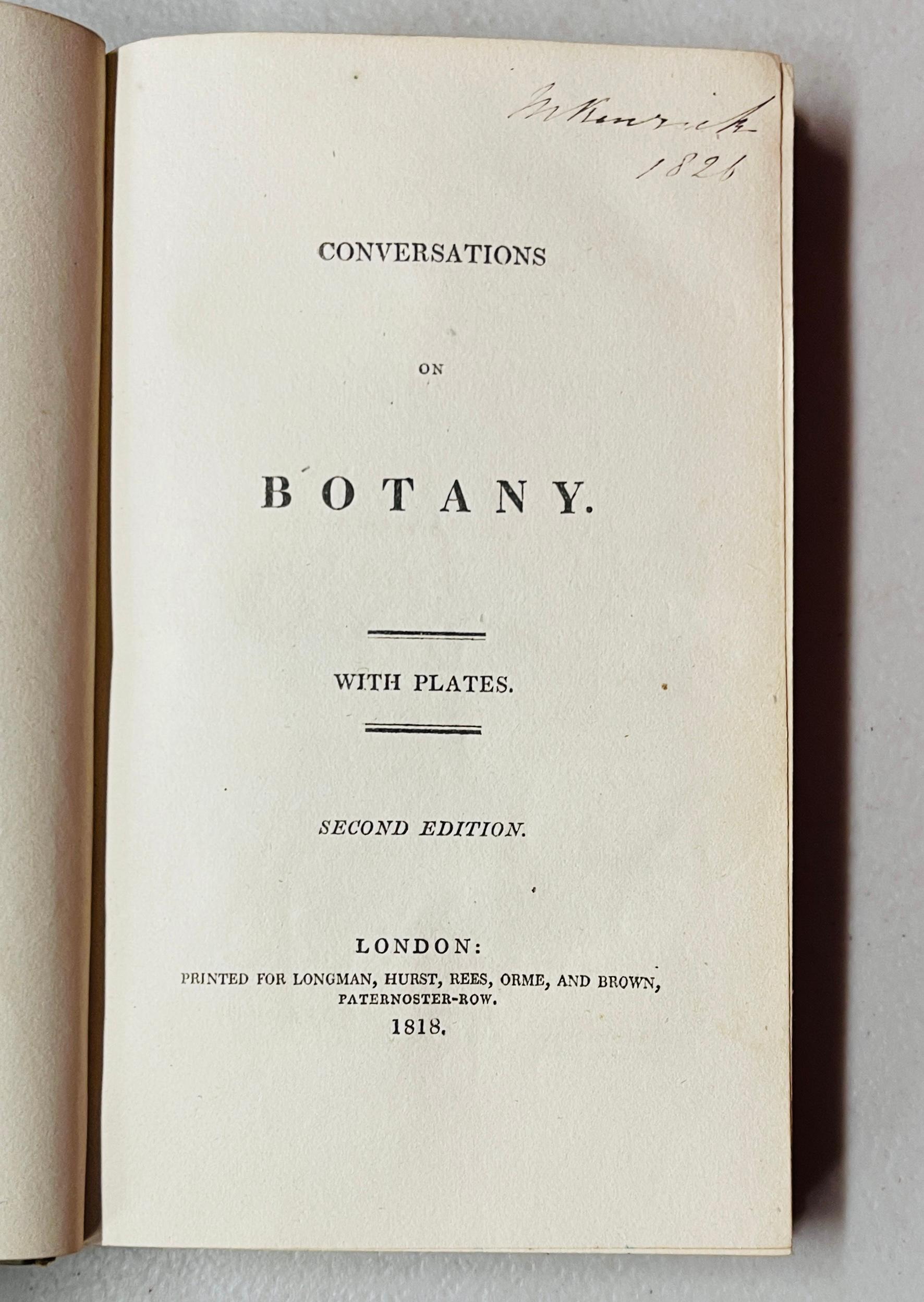 RARE Conversations on Botany (1818) with 20 Hand Colored Plates