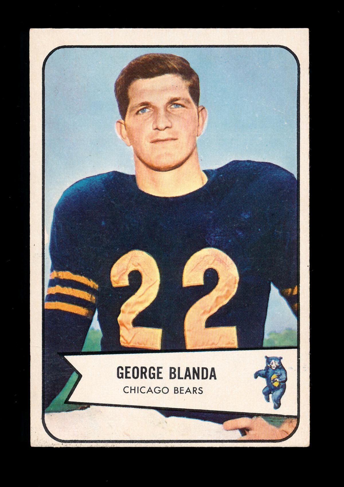 1954 Bowman ROOKIE Football Card #23 Rookie Hall of Famer George Blanda Chi
