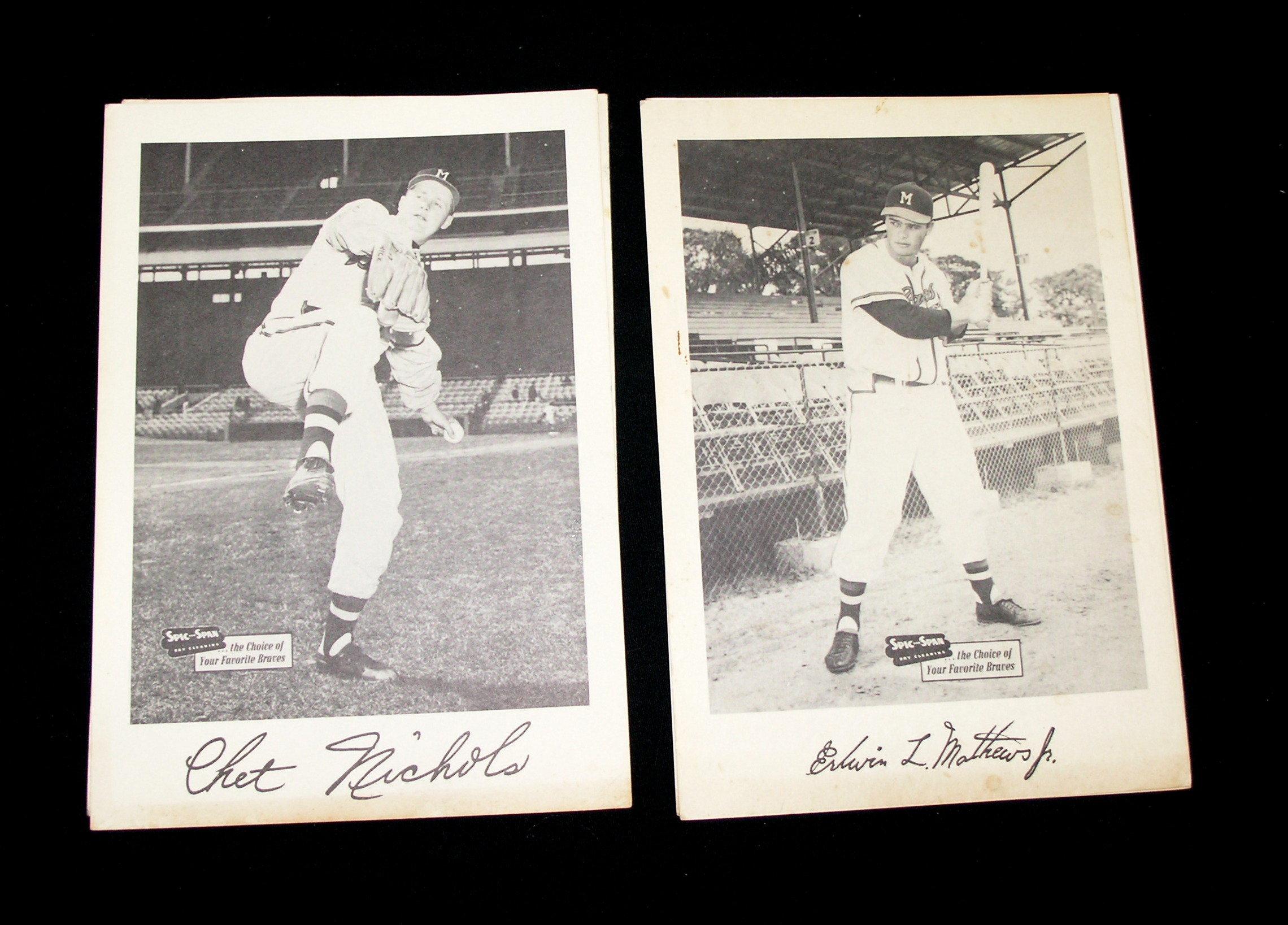 (19) Milwaukee Braves (Spic-Span) 8" x 10" Photos. Some where removed from