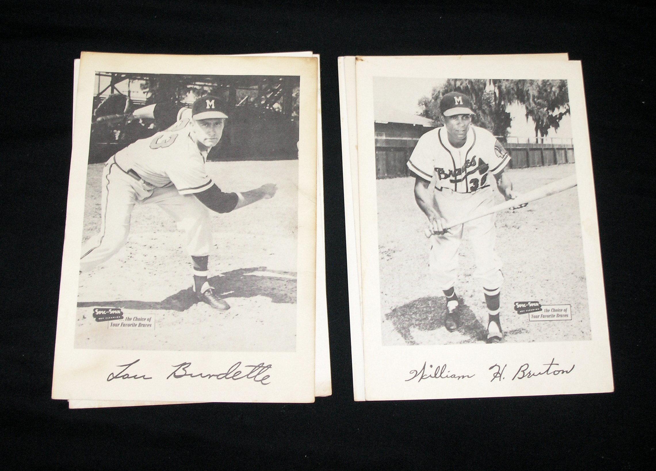 (19) Milwaukee Braves (Spic-Span) 8" x 10" Photos. Some where removed from