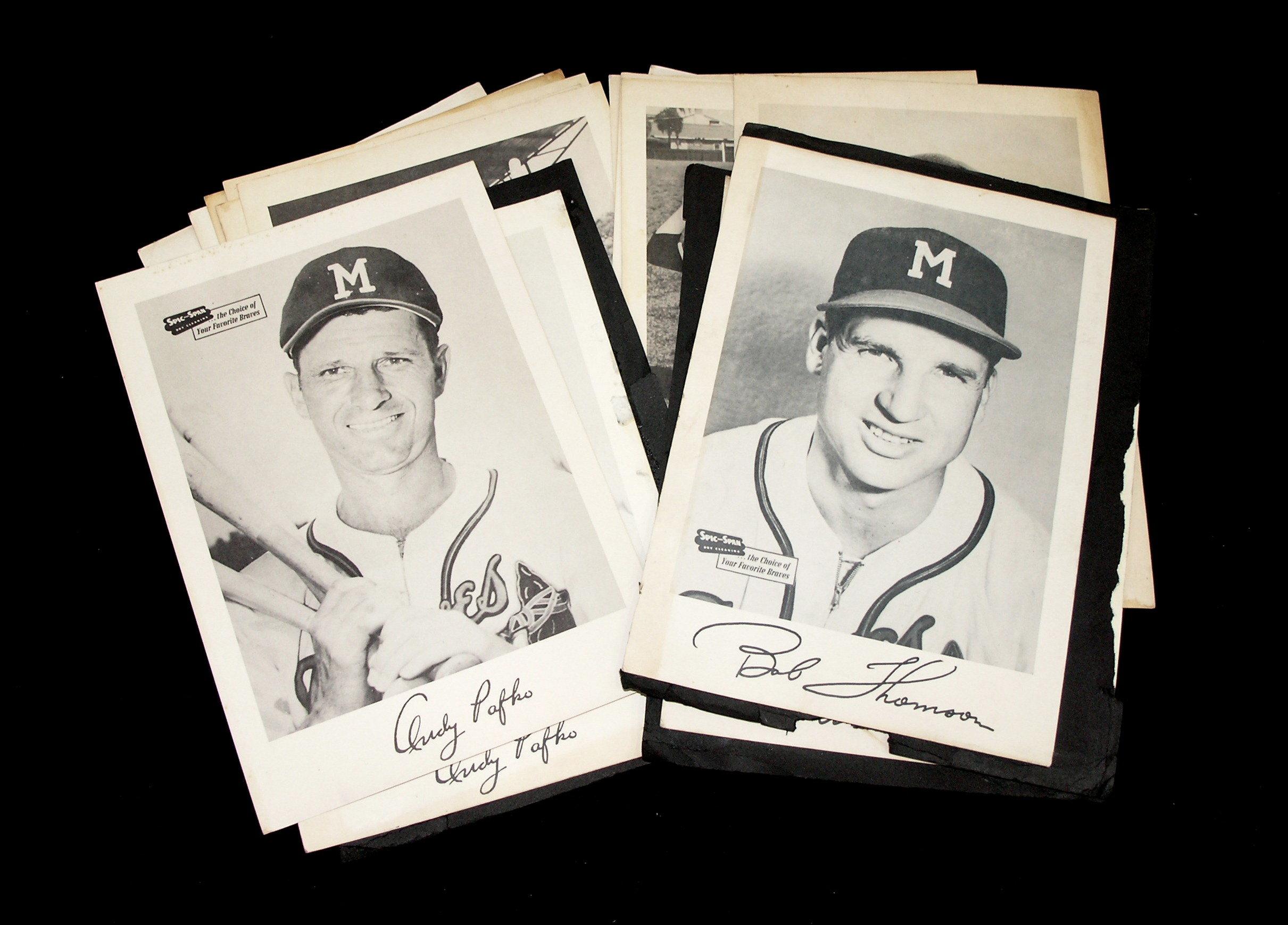 (19) Milwaukee Braves (Spic-Span) 8" x 10" Photos. Some where removed from