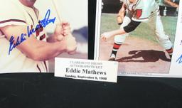 (2) Autographed 8" x 10" Color Photos of Milwaukee Braves Warren Spahn and
