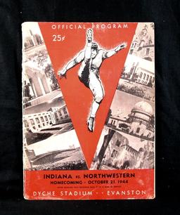 1944 Indiana Vs Northwestern Official College Football Game Program Homecom