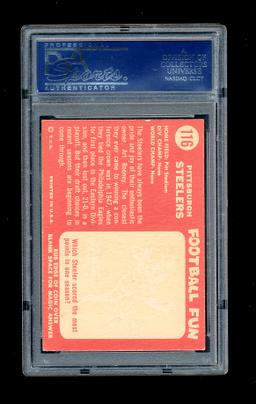 1958 Topps Football Card #116 Pittsburgh Steelers Team Card. Graded PSA EX5