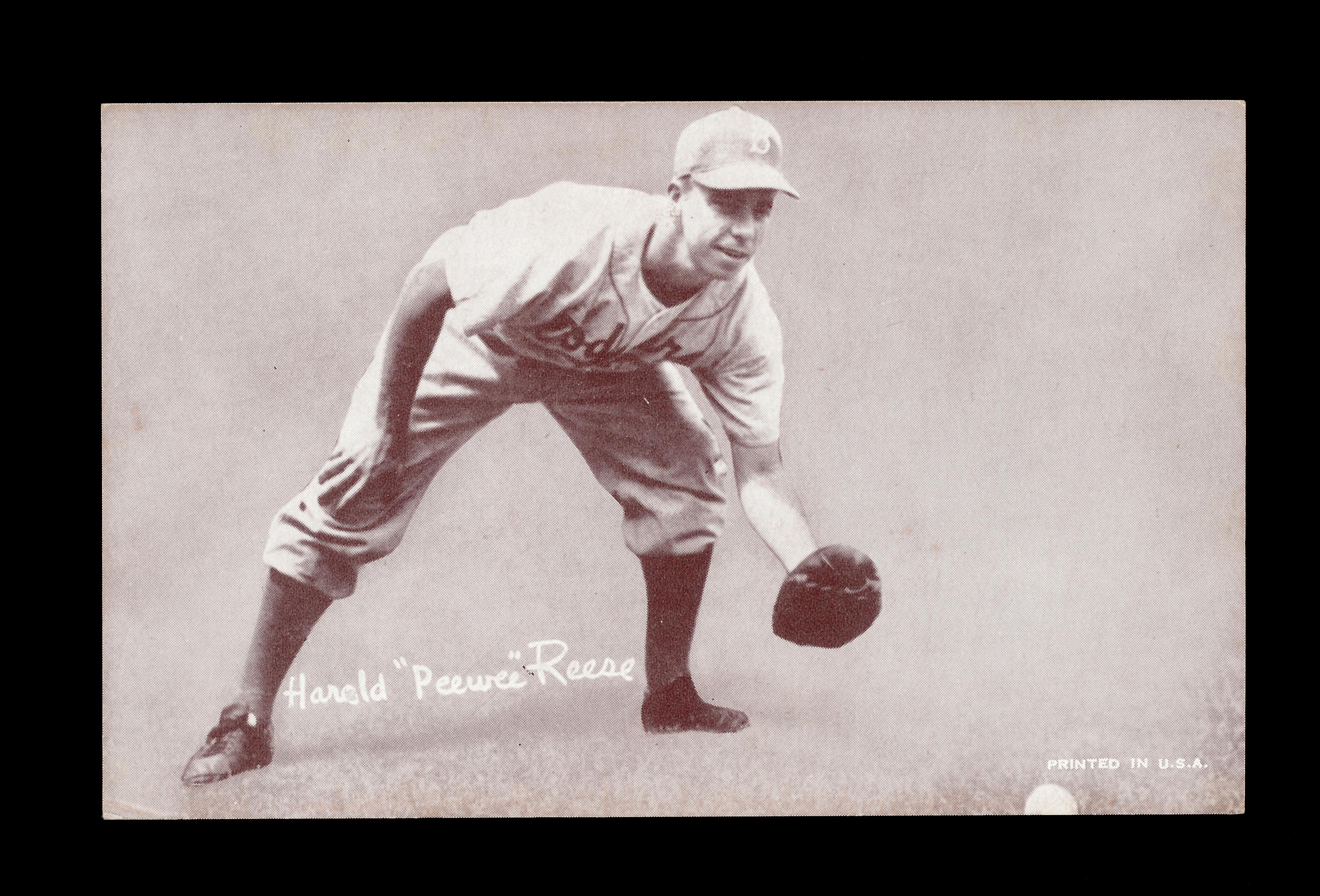 1947-1966 Baseball Exhibit Card Hall of Famer Pee Wee Reese Brooklyn Dodger