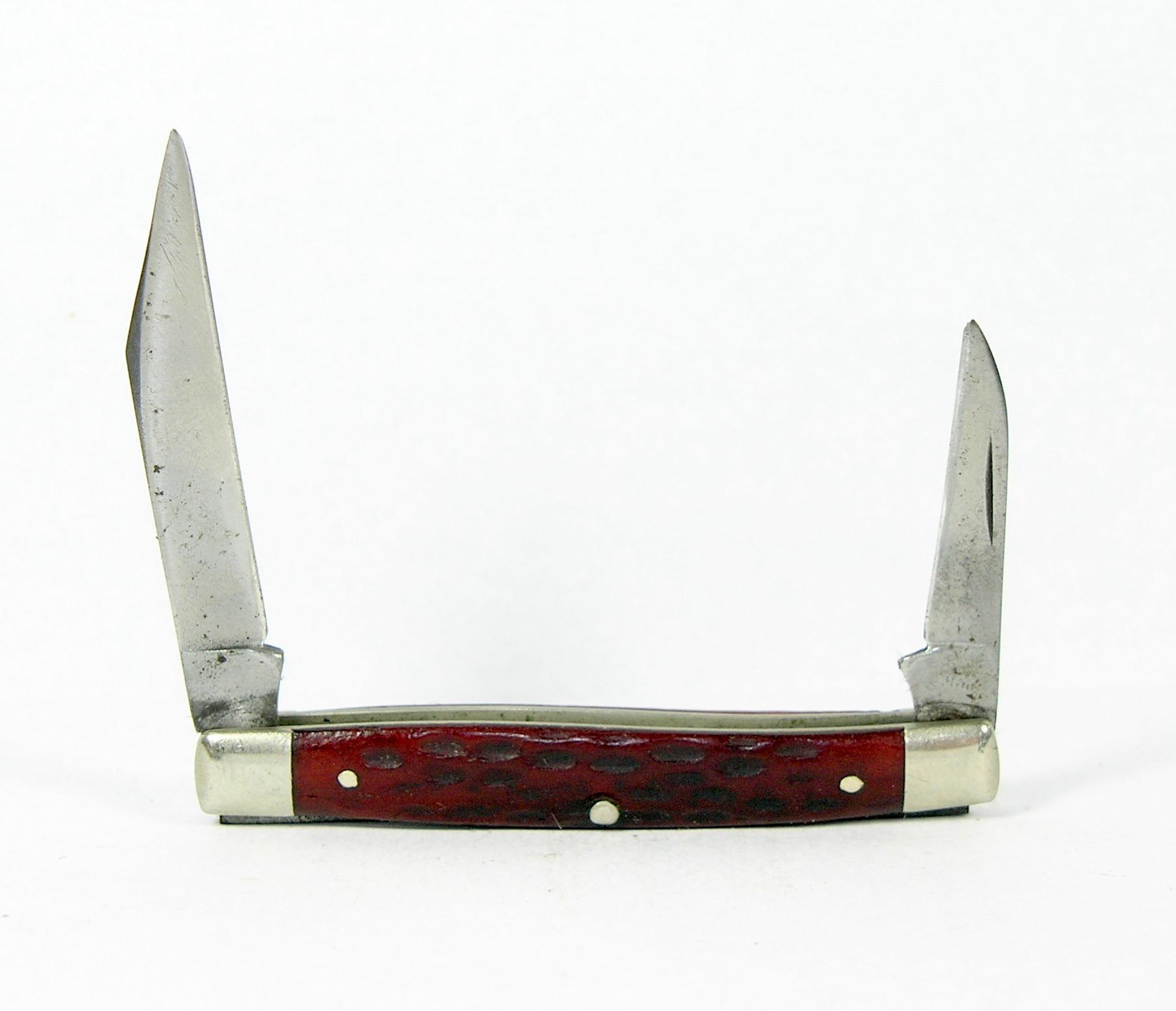 1940-1964 Case xx Serpentine Pen Jack Knife. Pattern 6233. Redbone Scales.
