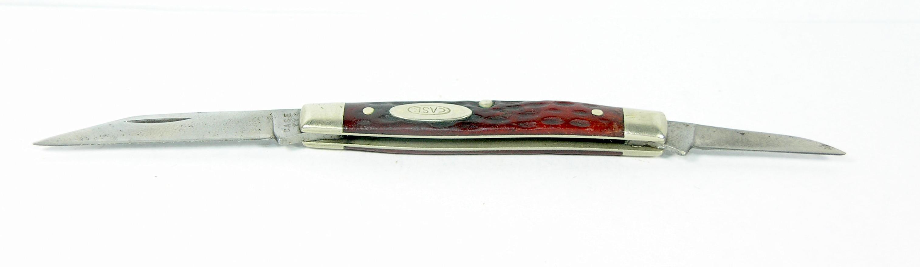 1940-1964 Case xx Serpentine Pen Jack Knife. Pattern 6233. Redbone Scales.
