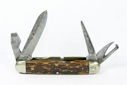 E.C. Simmons Keen Kutter 4-Blade Utility Jack Knife. Has Saber Ground Spear