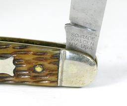1940-1950's Schrade Walden, N.Y.U.S.A. #787  4" Muskrat Jack knife. Gorgeou