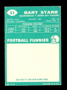 1960 Topps Football Card #51 Hall of Famer Bart Starr Green Bay Packers