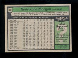 1979 Topps Baseball Card #20 Hall of Famer Joe Morgan Cincinnati Reds
