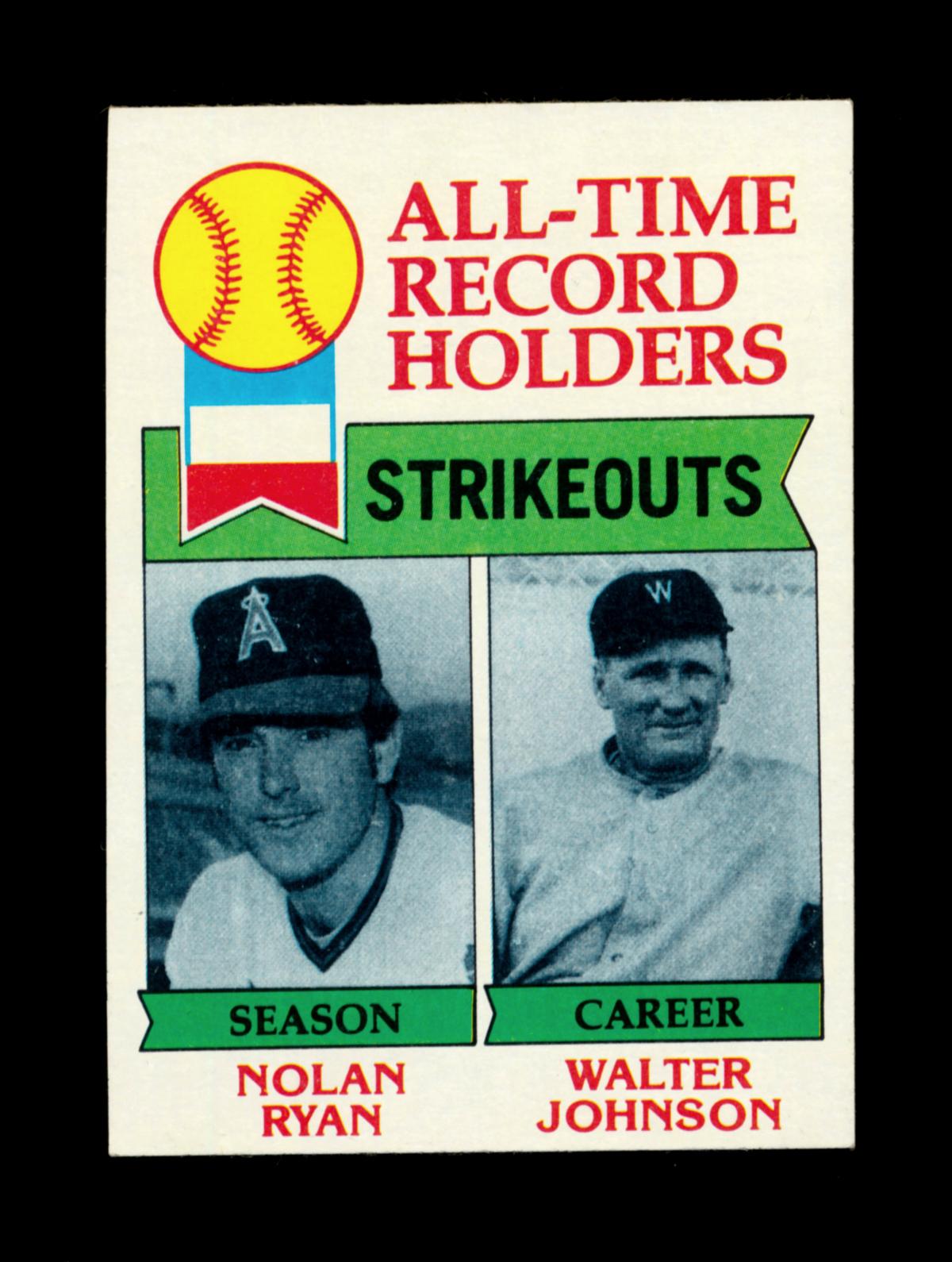 1979 Topps Baseball Card #417 All Time Record Holders Strikeouts: Nolan Rya