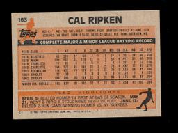 1983 Topps Baseball Card #163 Hall of Famer Cal Ripken Jr Baltimore Orioles
