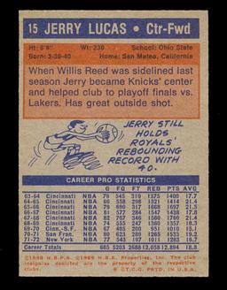 1972 Topps Basketball Card #15 Jerry Lucas New York Knicks