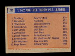 1972 Topps Basketball Card #261 ABA Free Throw PCT Leaders: Rick Barry-Mack