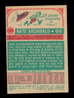 1973 Topps Basketball Card #1 NBA First Team All Star Nate Archibald Kansas