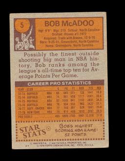 1978 Topps Basketball Card #5 Bob McAdoo New York Knicks