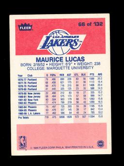 1986 Fleer Basketball Card #66 of 132 Maurice Lucas Los Angeles Lakers