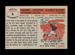 1956 Topps Football Card #3 Frank Varrichione Pittsburgh Steelers