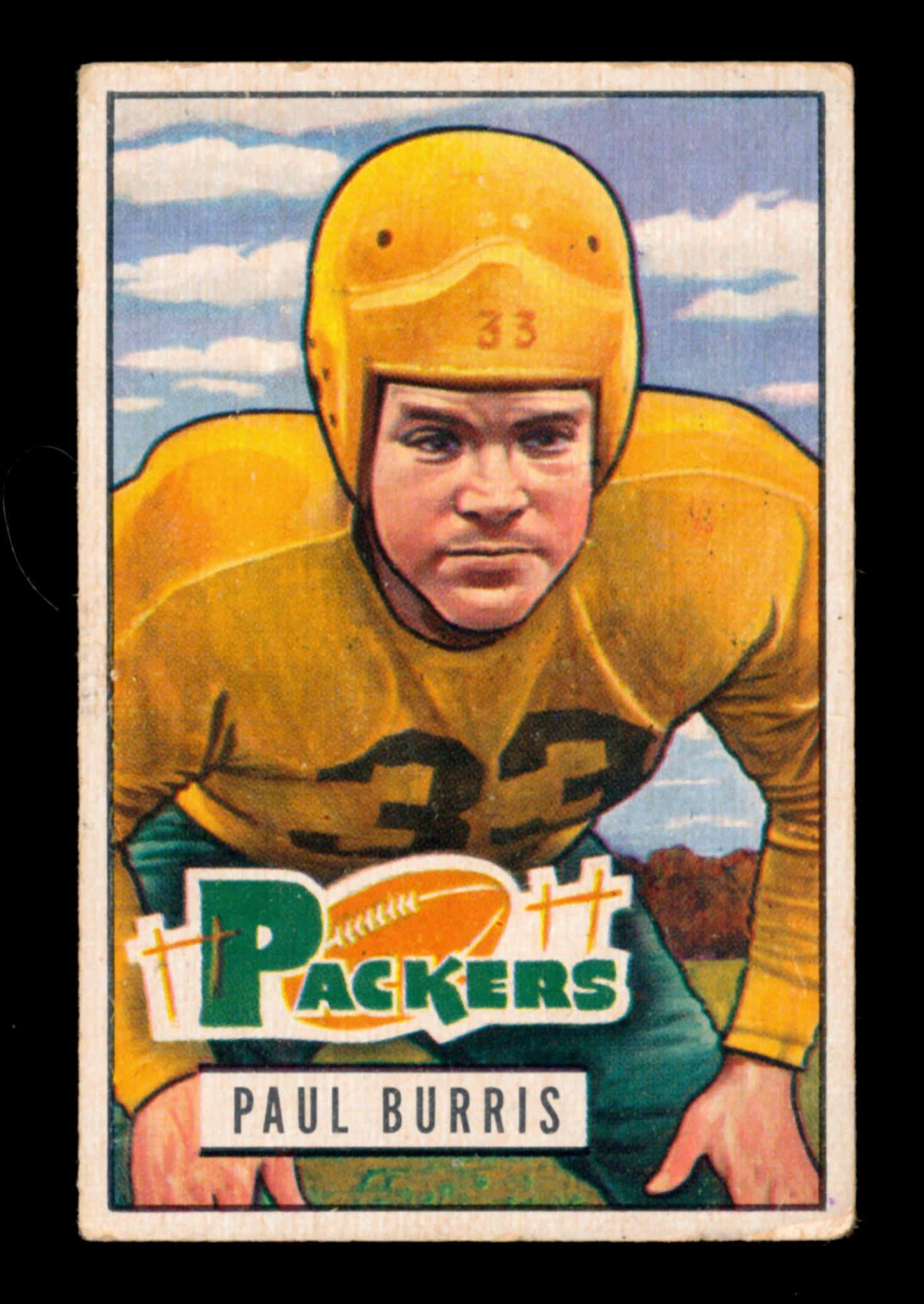 1951 Bowman Football Card #89 Paul Burris Green Bay Packers