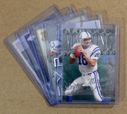 (5) 1999 (2nd Year) Peyton Manning Football Cards