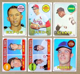 (12) 1969 Topps Low Number Baseball Cards (Commons).  EX or Higher Grade Co