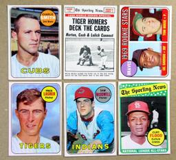 (12) 1969 Topps Low Number Baseball Cards (Commons).  EX or Higher Grade Co