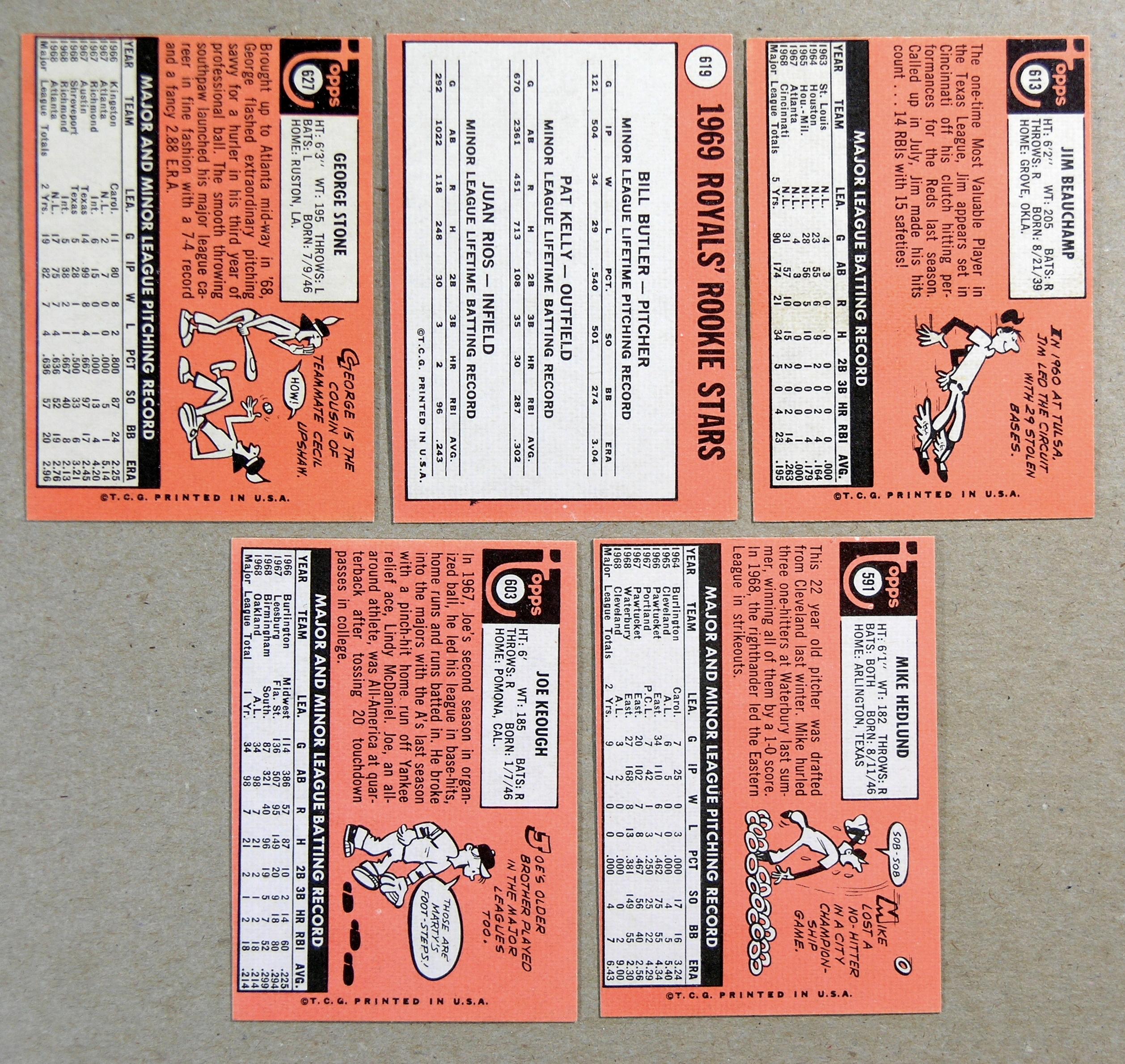 (10) 1969 Topps High Number Baseball Cards (Commons).  EX or Higher Grade C
