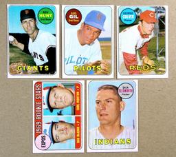 (10) 1969 Topps High Number Baseball Cards (Commons).  EX or Higher Grade C