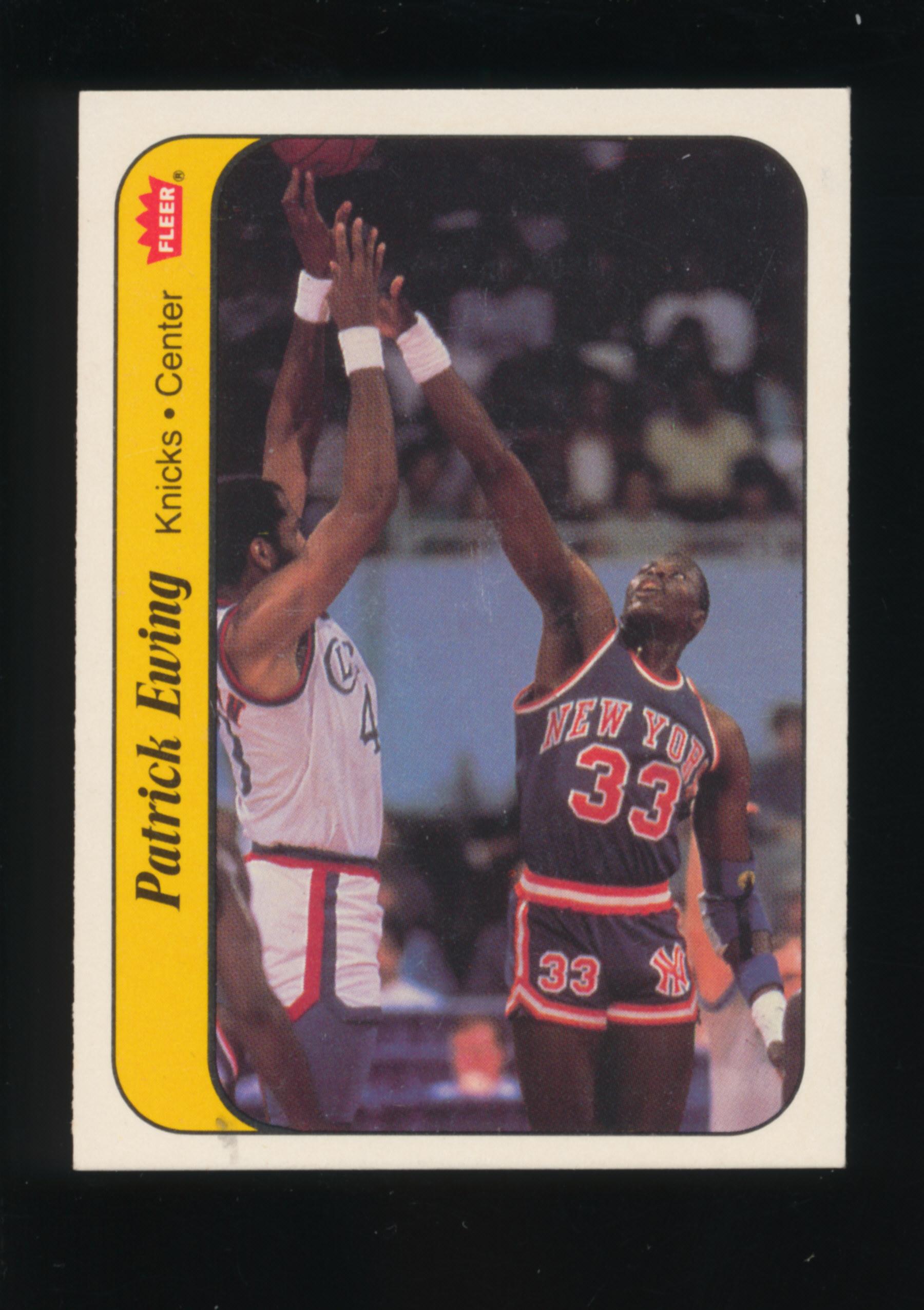 1986 Fleer ROOKIE Basketball Sticker #8 of 11 Rookie Patrick Ewing New York