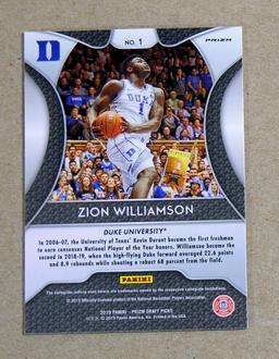 2019 Panini Prizm ROOKIE Basketball Card #1 Rookie Zion Williamson Duke Uni