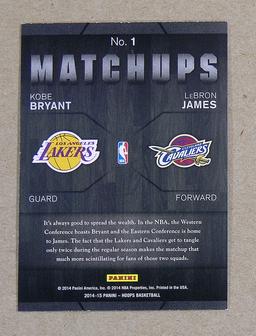 2014 NBA Hoops Matchups Basketball Card #1 Kobe Bryant & LeBron James