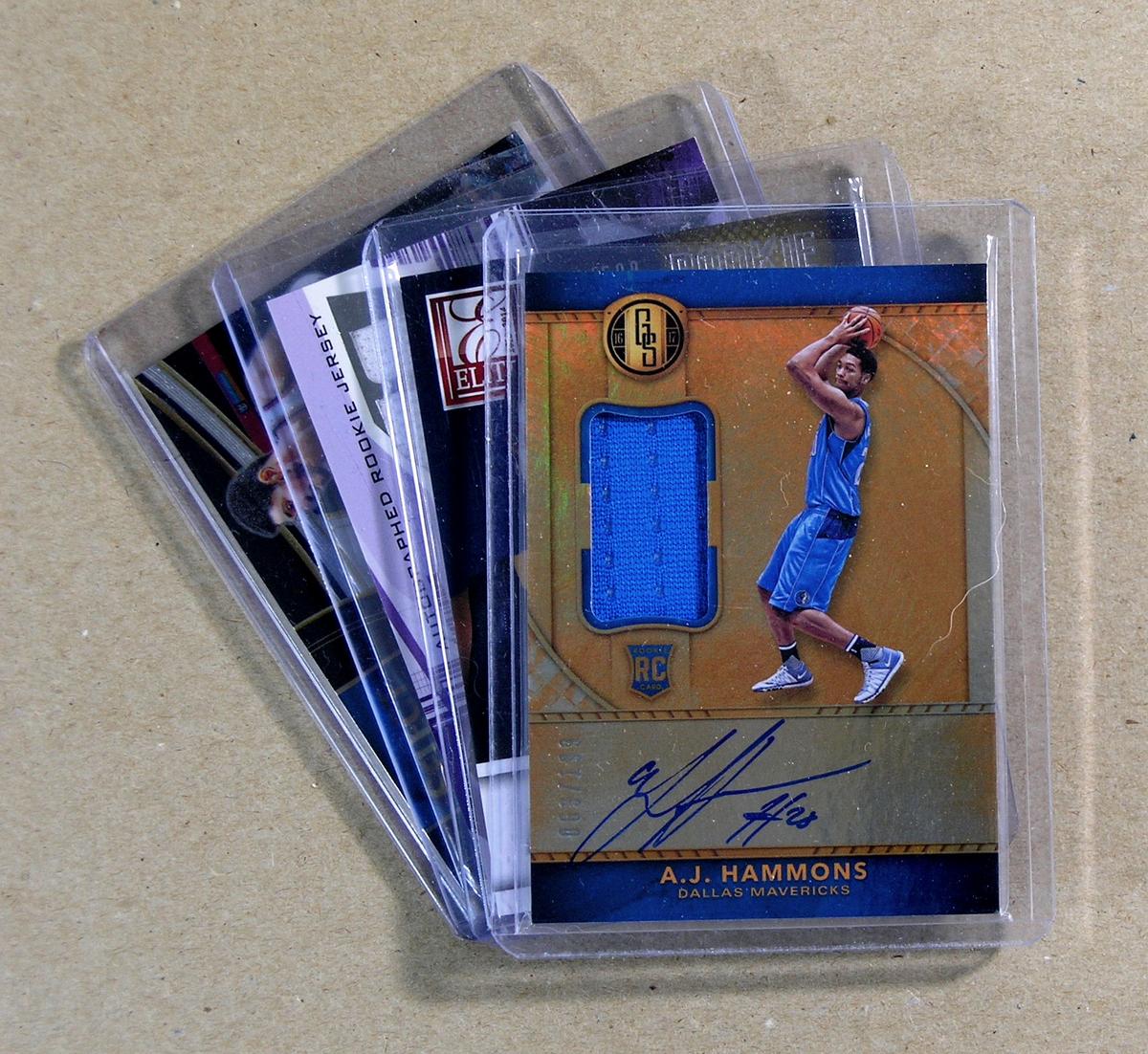 (4) Autographed-Game Worn Jersey Basketball Cards