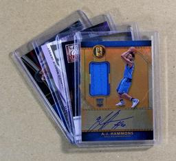 (4) Autographed-Game Worn Jersey Basketball Cards