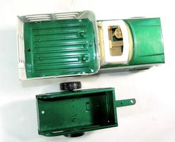1980's Nylint Die Cast Pressed Metal Toy Farm Truck with Green Trailer  (Go