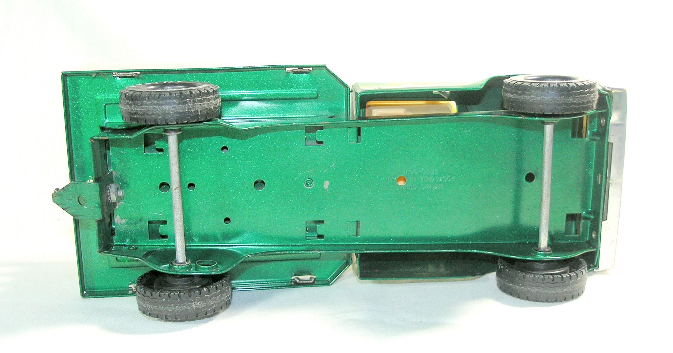 1980's Nylint Die Cast Pressed Metal Toy Farm Truck with Green Trailer  (Go