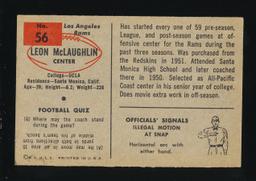 1954 Bowman Football Card #56 Leon McLaughlin Los Angeles Rams