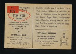 1954 Bowman Football Card #103 Stan West Los Angeles Rams